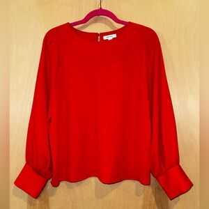 Nine West Vibrant Red Blouse
